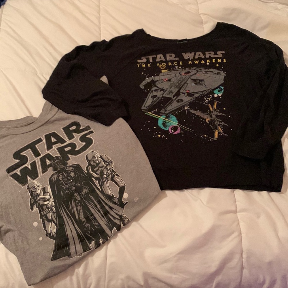 Star Wars Bundle - 2 Tops, sweatshirt small-med, Tshirt med